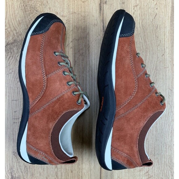LL Bean BeanSport Lace Up Sneaker Shoes Womens Size 8 M Red Brick Suede Feldspar - Picture 11 of 15